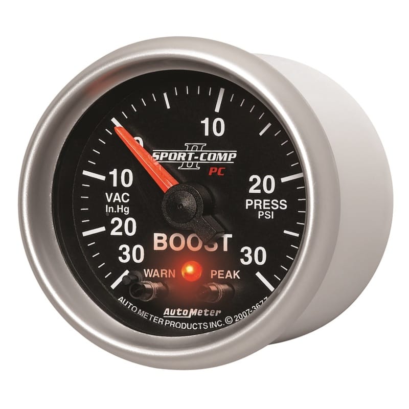 Autometer Sport-Comp II 52mm 30 IN HG / 30 PSI Electronic Boost/Vacuum Gauge thumbnail 2