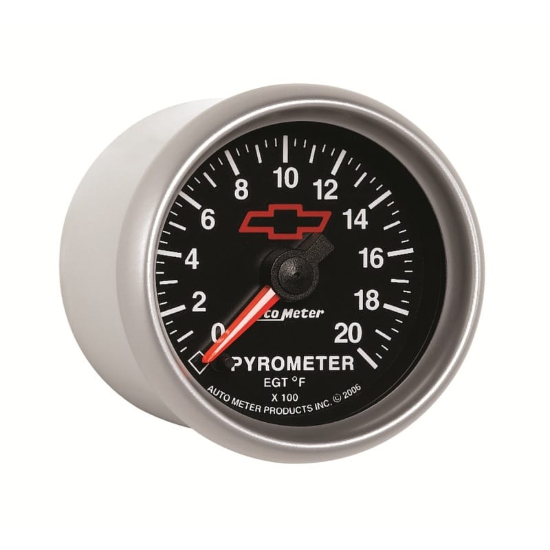 AutoMeter Gauge Pyrometer (Egt) 2-1/16in. 2000 Deg. F Stepper Motor Chevy Red Bowtie Black thumbnail 5