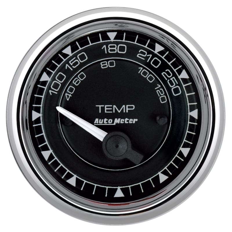 AutoMeter Chrono 2-1/16in 250 Degree Temperature Electric Gauge - Chrome