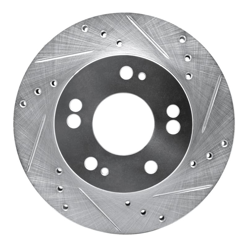 R1 90-05 Chrysler SEBRING Front Right Drilled & Slotted Silver Brake Rotor