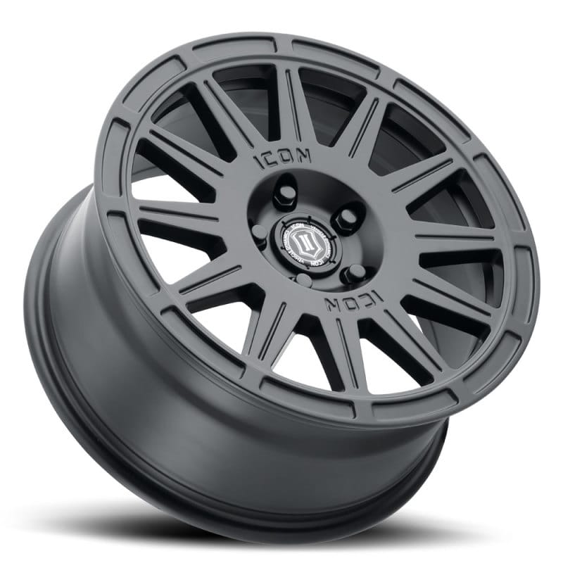 ICON Ricochet 17x8 5x4.5 38mm Offset 6in BS Satin Black Wheel thumbnail 5