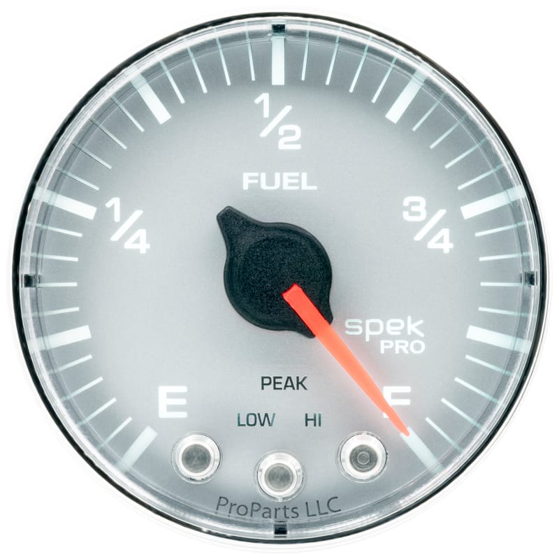 Autometer Spek-Pro Gauge Fuel Level 2 1/16in 0-270 Programmable Slvr/Chrm - P312218 thumbnail 3