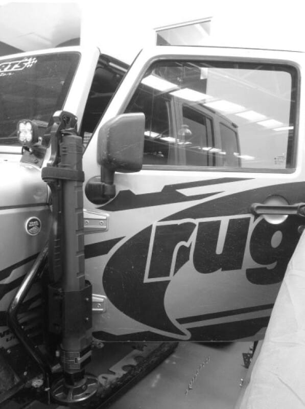 Go Rhino 07-18 Jeep Wrangler JK/JKU Front Fender Jack Mount for Xventure Gear EG Jack - Tex. Blk thumbnail 2