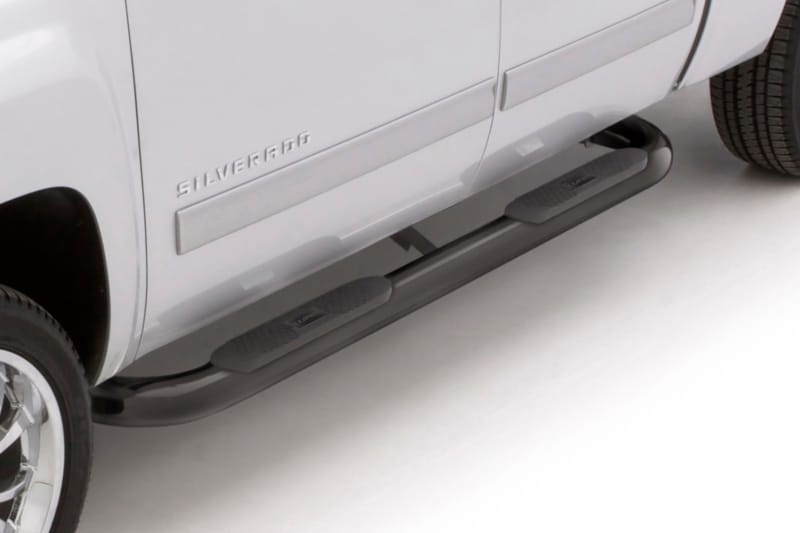 Lund 03-09 Dodge Ram 2500 Quad Cab 4in. Oval Curved Steel Nerf Bars - Black thumbnail 2