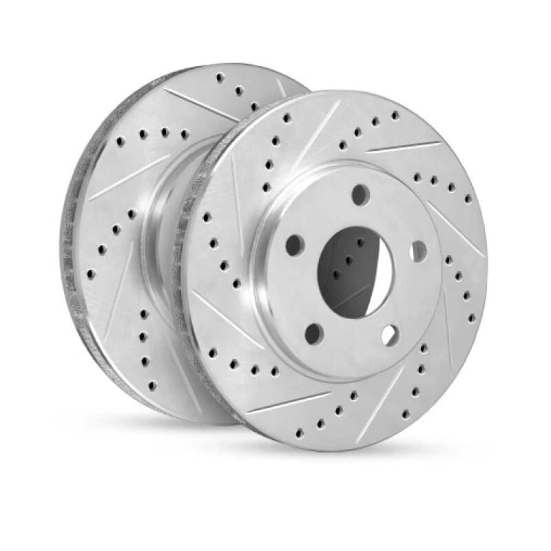 R1 22-25 Ram Promaster 1500 Rear Right Drilled & Slotted Silver Brake Rotor
