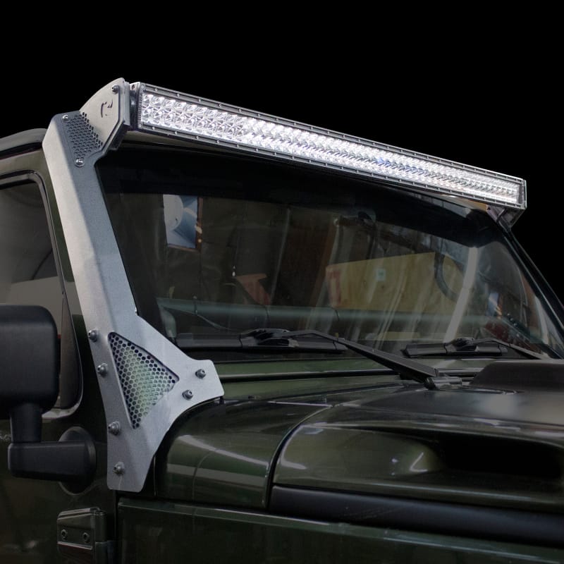 Go Rhino 07-18 Jeep Wrangler JK/JKU (Ex Mjve/392/4xe) Windshield Light Bar Mount Brkt - 50in Sgl Row thumbnail 2