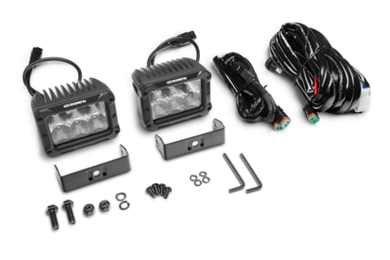 Go Rhino Xplor Bright Series Rectangle LED Flood Light Kit (Surface/Thread Std Mnt) 4x3 - Blk (Pair) thumbnail 4