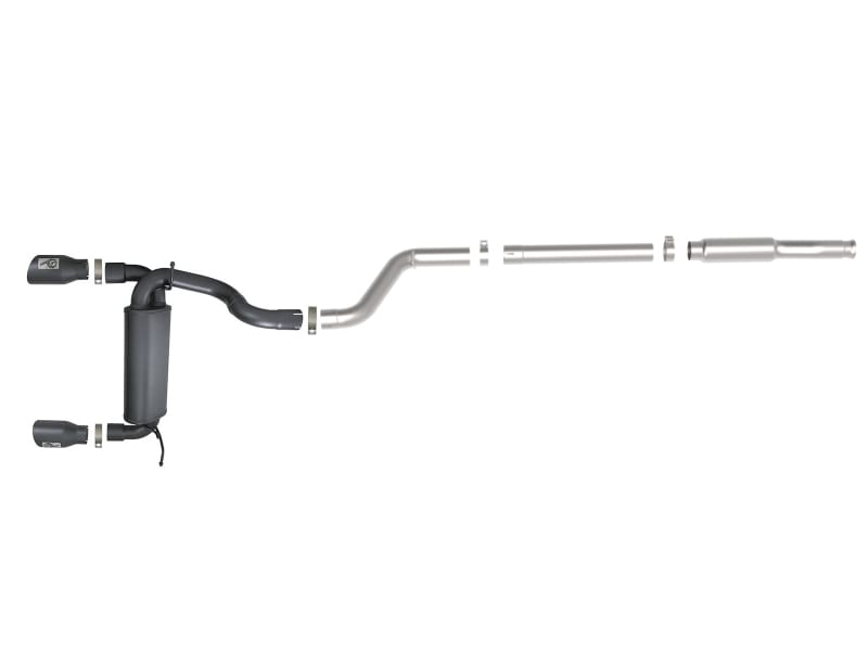 aFe Rebel Series 409 Stainless Steel Cat-Back Exhaust 18-21 Jeep Wrangler JL 2.0L (t) - Black Tip thumbnail 5