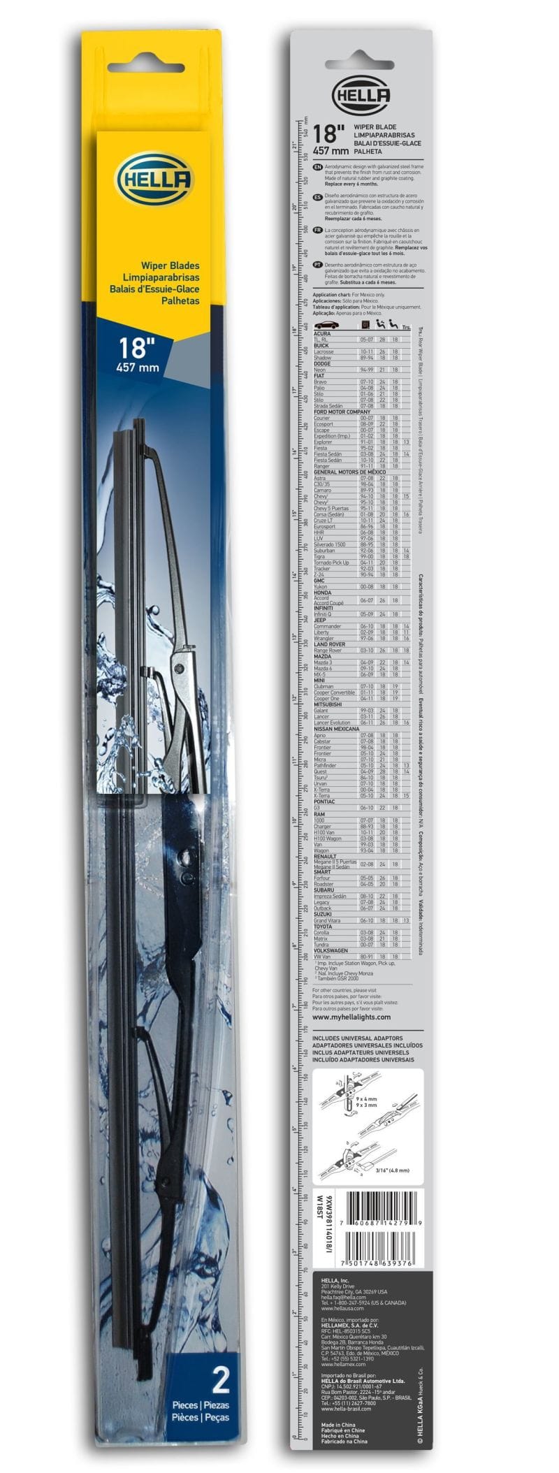 Hella Standard Wiper Blade 18in - Pair thumbnail 3