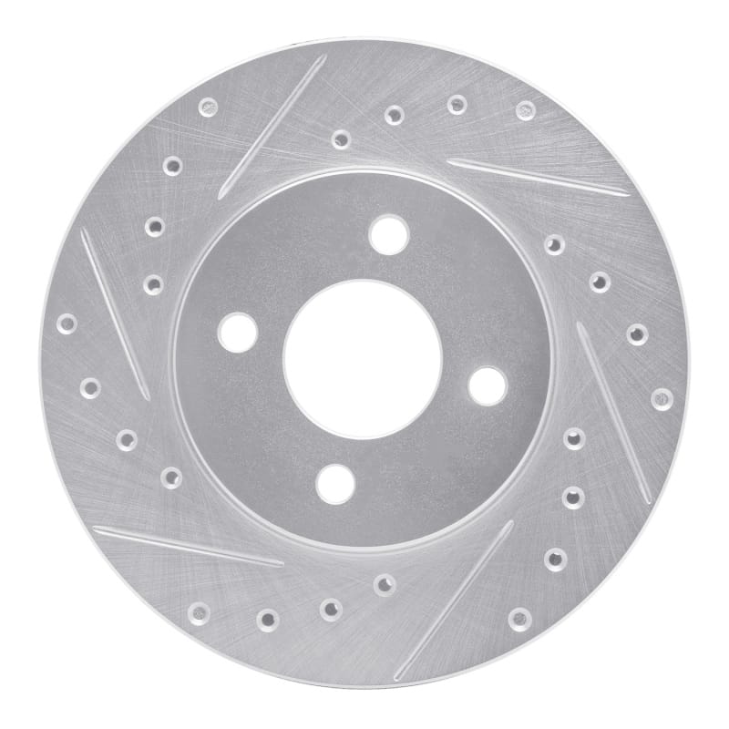R1 83-88 Chrysler E CLASS Front Left Drilled & Slotted Silver Brake Rotor