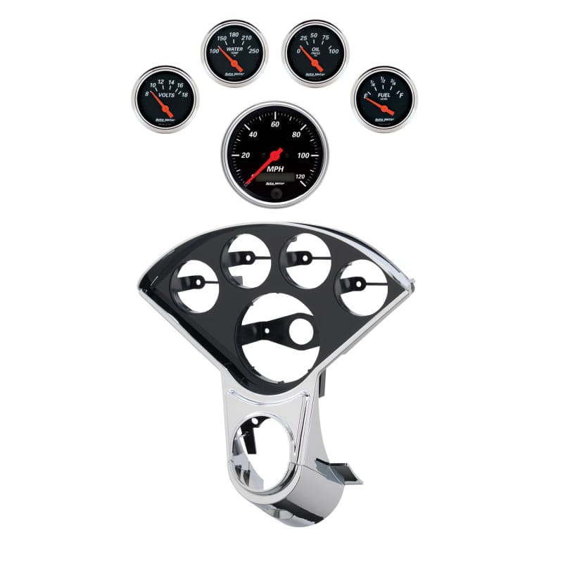 Autometer Designer Black Direct Fit Dash Kit 55-59 Chevy Truck (1 x 3-3/8in. / 4 x 2-1/16in.)