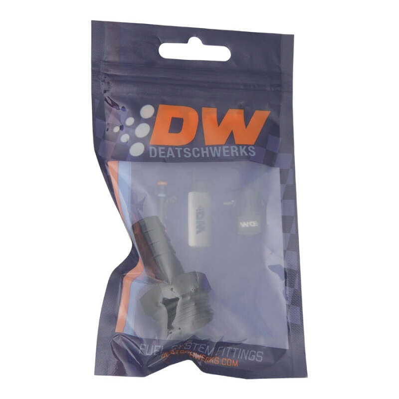 DeatschWerks 10AN ORB Male to 1/2in Male Triple Barb Fitting (Incl O-Ring) - Anodized Matte Black thumbnail 2