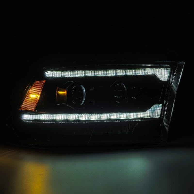 AlphaRex 09-18 RAM 1500 PRO-Series Proj Headlights Alpha-Black w/Sequential Signal & Top/Middle DRL thumbnail 3