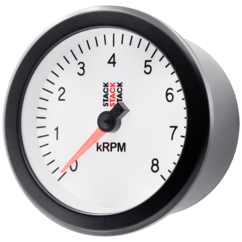 Autometer Stack Sport 88mm 0-8K RPM Tachometer - White thumbnail 3