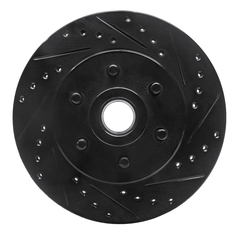 R1 91-96 Dodge Dakota RWD Front Right Drilled & Slotted Black Brake Rotor