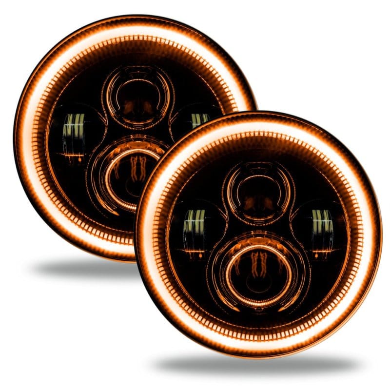 Oracle Jeep Wrangler JL/Gladiator JT 7in. High Powered LED Headlights (Pair) - Amber thumbnail 2