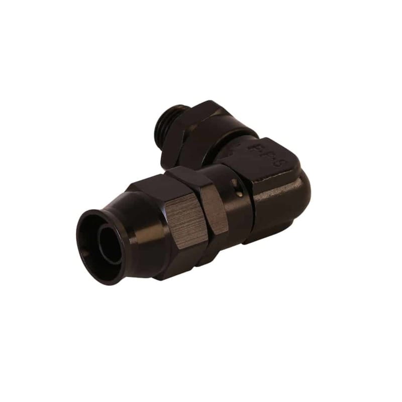 Aeromotive PTFE Hose End - AN-06 to AN-08 Hose - 90 Deg - Black Anodized thumbnail 4