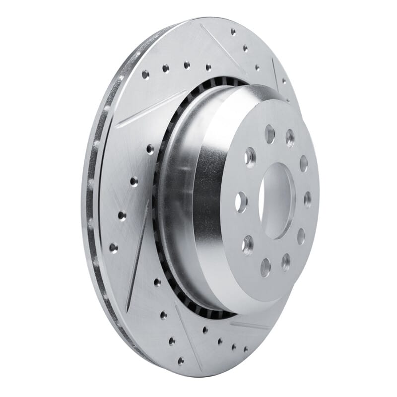 R1 20-25 Jeep Gladiator Rear Right Drilled & Slotted Silver Brake Rotor thumbnail 2