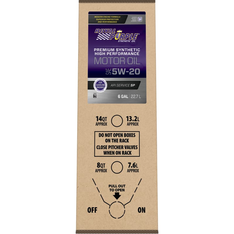 Royal Purple Premium Synthetic High Performance Multi-Grade 5W20 Motor Oil - 6 Gallon Bag-In-Box