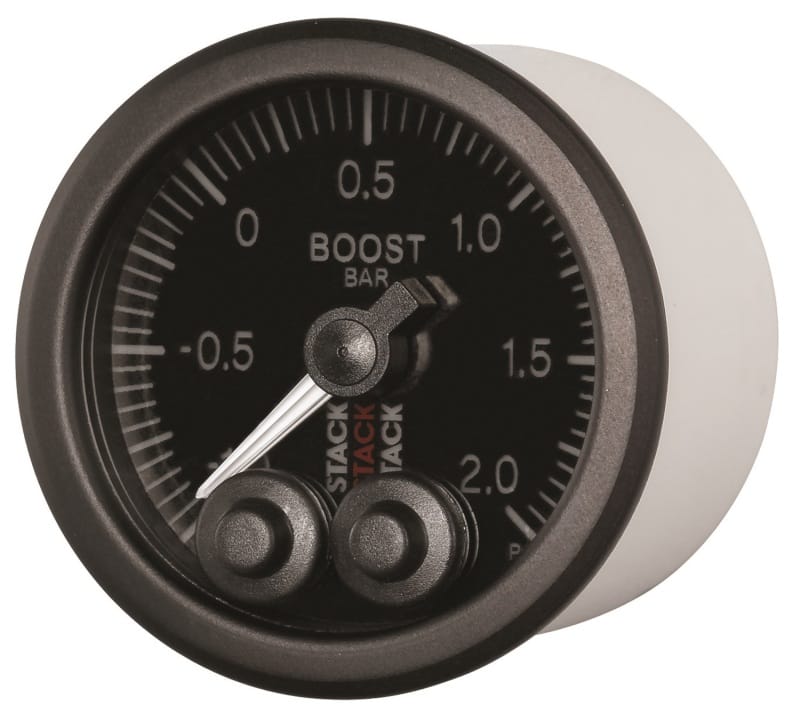 Autometer Stack 52mm -1 to +2 Bar (Incl T-Fitting) Pro-Control Boost Pressure Gauge - Black thumbnail 6
