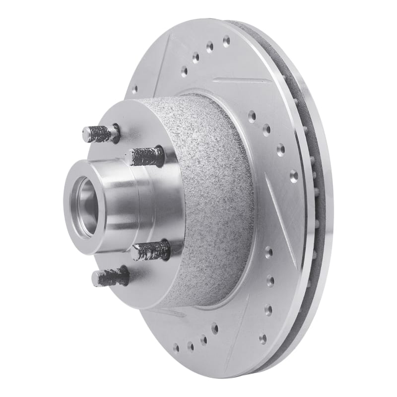 R1 1973-1989 Chrysler New Yorker Front Left Drilled & Slotted Silver Brake Rotor