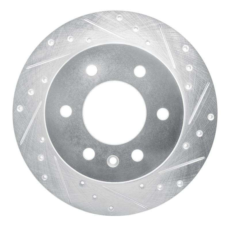R1 06-18 Dodge Sprinter 3500 Rear Right Drilled & Slotted Silver Brake Rotor