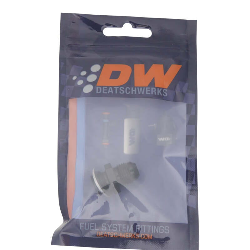 DeatschWerks 6AN Male Flare to M14 X 1.5 Male Metric Adapter (Incl Washer) - Anodized Matte Black thumbnail 2