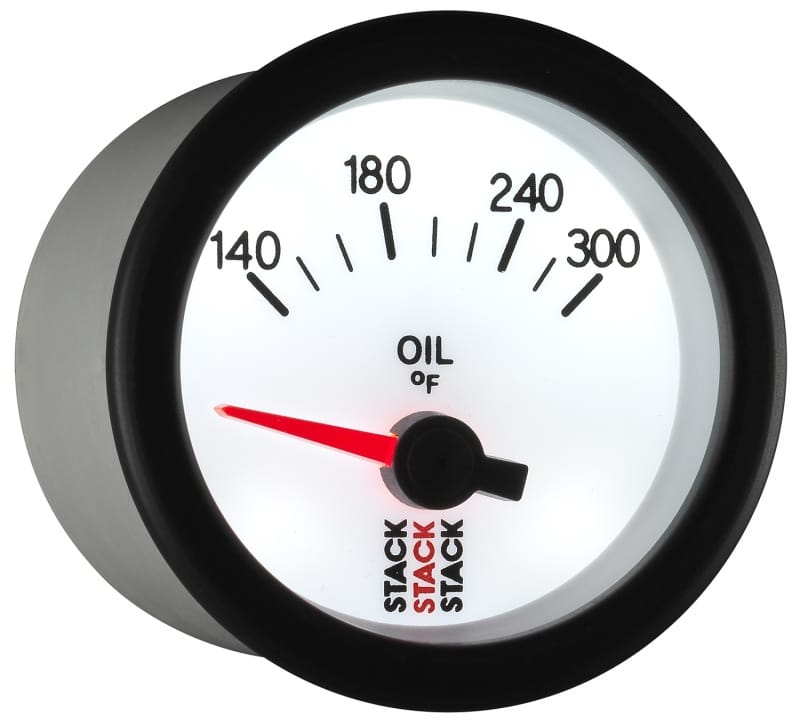 Autometer Stack 52mm 140-300 Deg F 1/8in NPTF Electric Oil Temp Gauge - White thumbnail 6