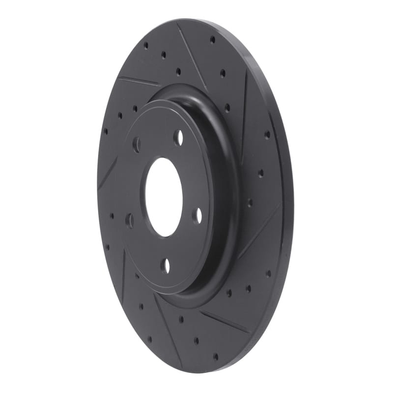 R1 12-20 Chrysler Town & Country Rear Right Drilled & Slotted Black Brake Rotor thumbnail 2