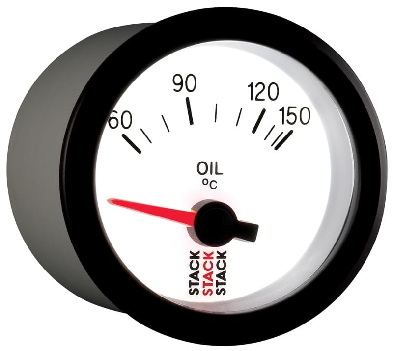 Autometer Stack 52mm 60-150 Deg C M10 Male Electric Oil Temp Gauge - White thumbnail 6