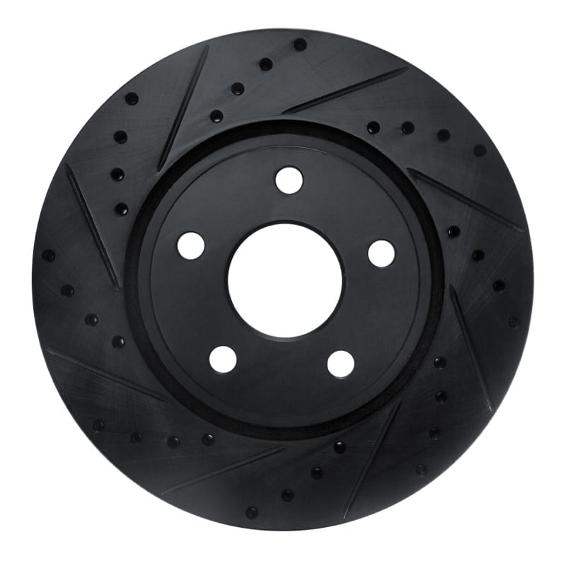 R1 11-22 Dodge Durango Front Left Drilled & Slotted Black Brake Rotor