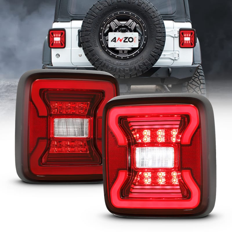 ANZO 18-19 Jeep Wrangler JL LED Taillights Black thumbnail 4