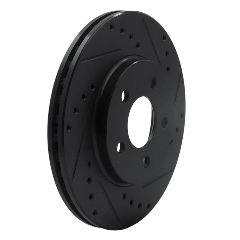 R1 86-90 Chrysler Town & Country Front Right Drilled & Slotted Black Brake Rotor thumbnail 2