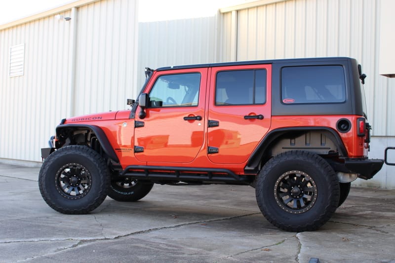 Fishbone Offroad 07-18 Jeep JK 4 Door Wrangler JK Steel Rock Sliders - Blk Textured Powdercoat thumbnail 3