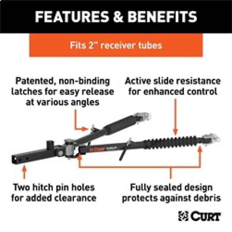 RockJock Curt Rambler Steel RV Tow Bar 7500lbs 2in Shank thumbnail 2