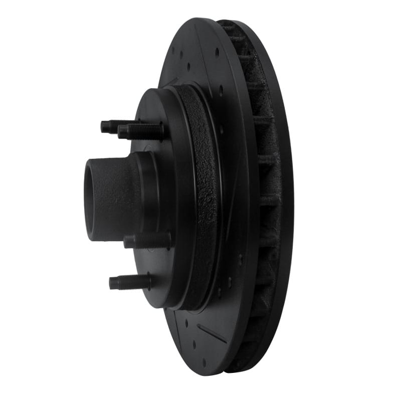 R1 94-99 Dodge Ramcharger (Mexico) Front Right Drilled & Slotted Black Brake Rotor thumbnail 2
