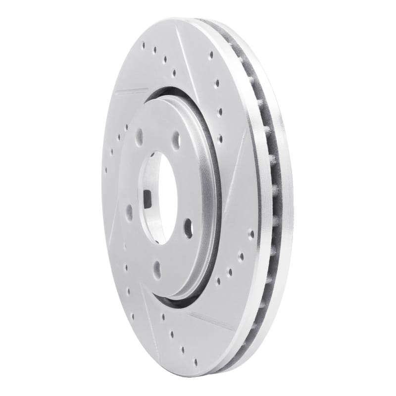 R1 01-07 Chrysler Voyager Front Right Drilled & Slotted Silver Brake Rotor thumbnail 2