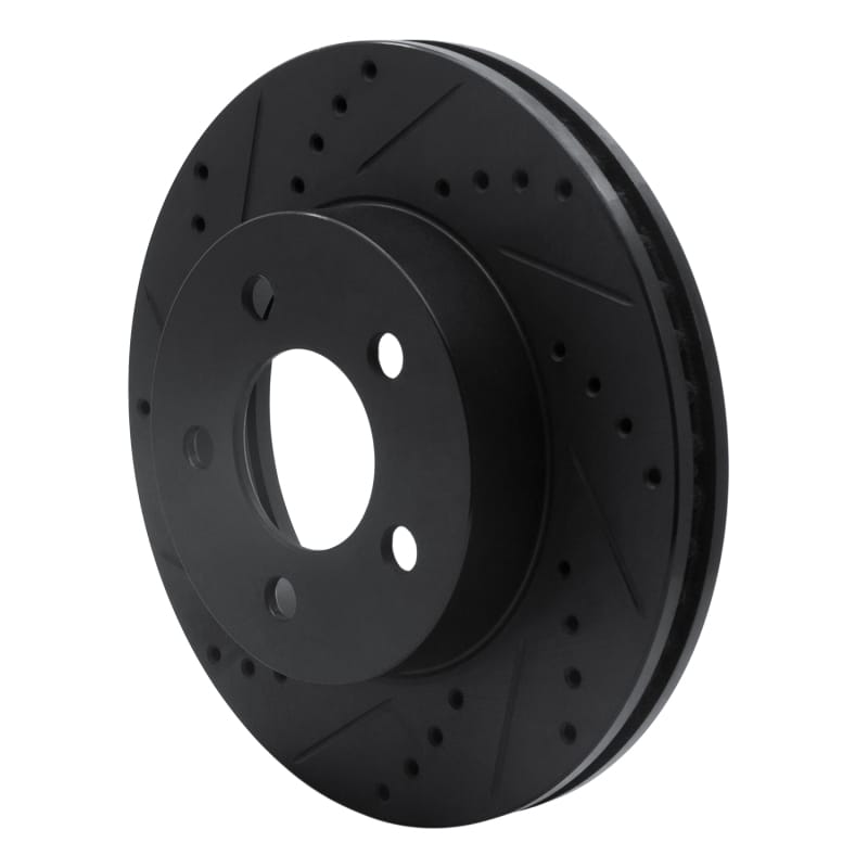 R1 02-07 Jeep Liberty Front Left Drilled & Slotted Black Brake Rotor thumbnail 2