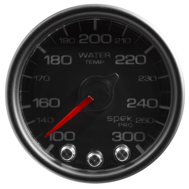 Autometer Spek-Pro Gauge Water Temp 2 1/16in 300f Stepper Motor W/Peak & Warn Blk/Blk - P34632 thumbnail 2