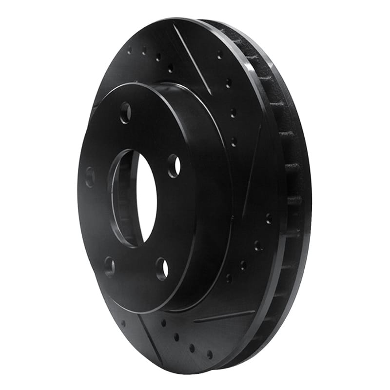 R1 94-99 Dodge Ram 1500 Pickup Front Right Drilled & Slotted Black Brake Rotor thumbnail 2