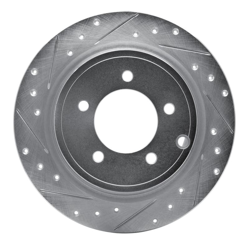 R1 07-17 Chrysler 200 Rear Left Drilled & Slotted Silver Brake Rotor - 631-39024L