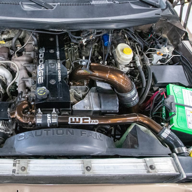 Wehrli 98.5-02 Cummins 5.9L 3.5in Intake Horn & Driver Intercooler Pipe - Bengal Grey thumbnail 8