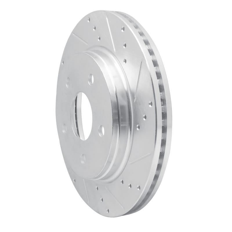 R1 08-12 Jeep J8 Front Right Drilled & Slotted Silver Brake Rotor thumbnail 2