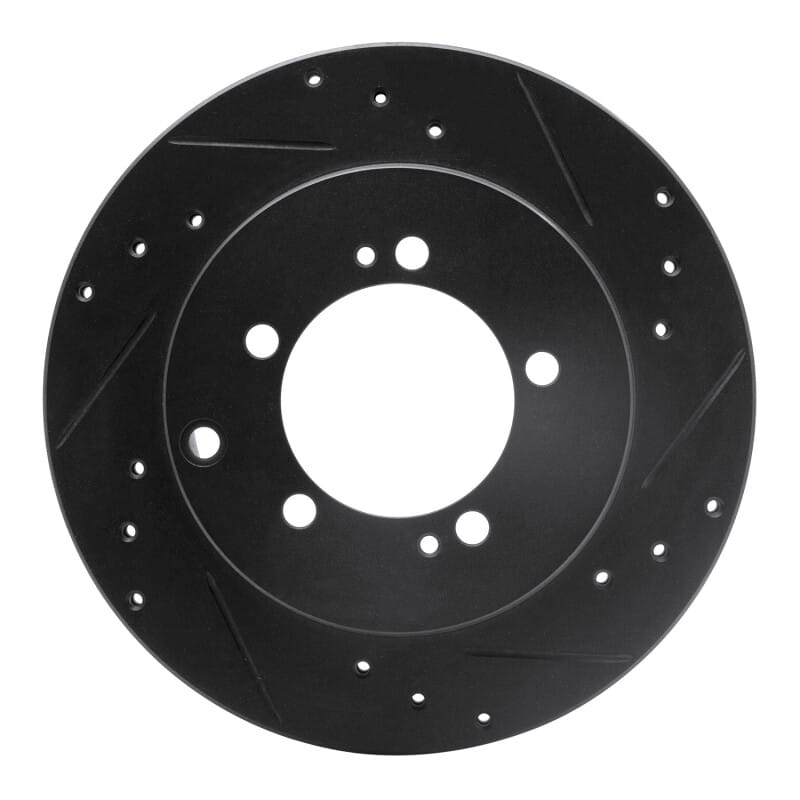 R1 91-93 Dodge STEALTH Rear Right Drilled & Slotted Black Brake Rotor