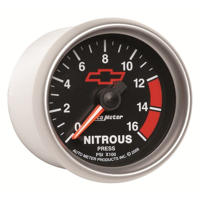Autometer GM Bowtie Black 2-1/16in 0-1600 PSI Nitrous Pressure - Digital Stepper Motor thumbnail 4