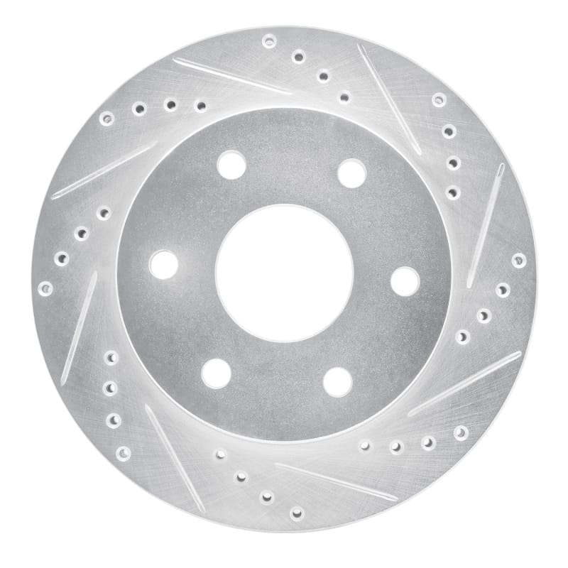 R1 86-95 Dodge Raider Front Right Drilled & Slotted Silver Brake Rotor