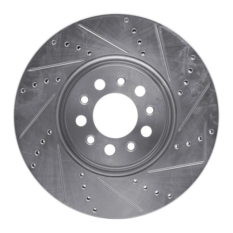 R1 14-25 Alfa Romeo Tonale Front Right Drilled & Slotted Silver Brake Rotor