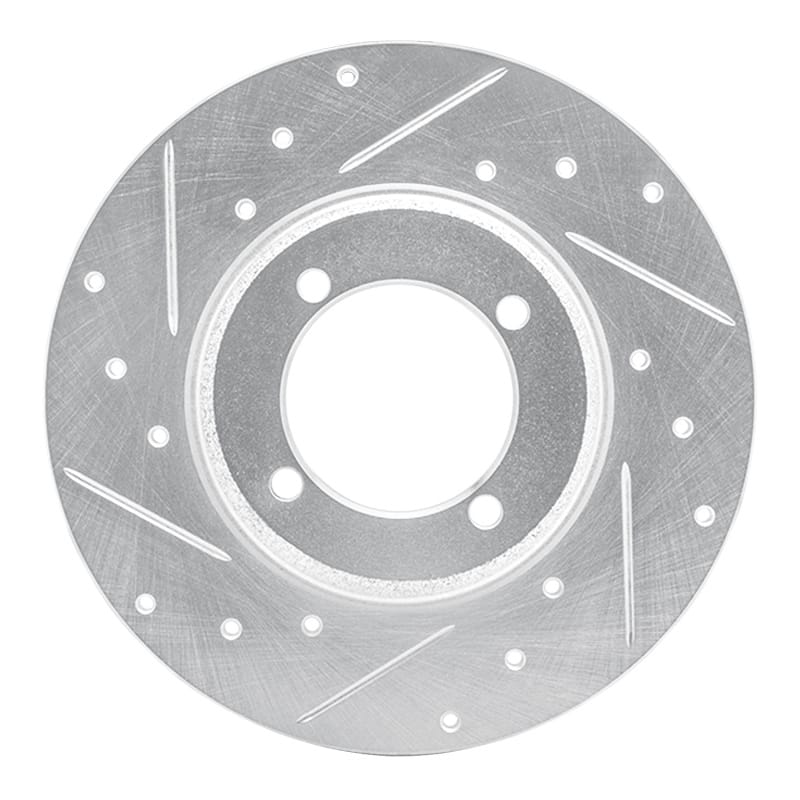 R1 78-83 Dodge COLT Front Left Drilled & Slotted Silver Brake Rotor