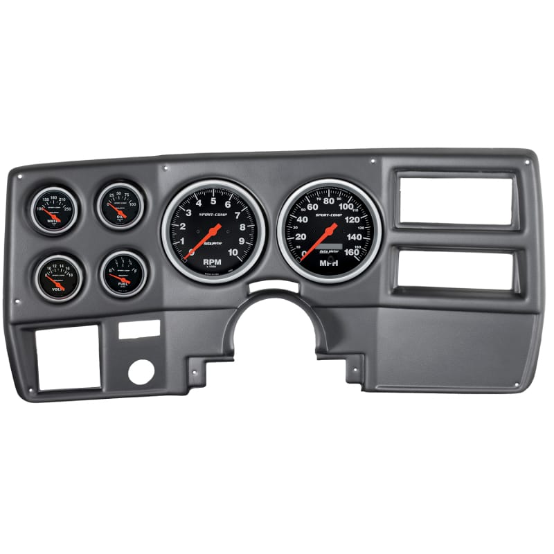 Autometer Sport-Comp 73-83 Chevy Truck/ Suburban Dash Kit 6pc Tach / MPH / Fuel / Oil / WTMP / Volt