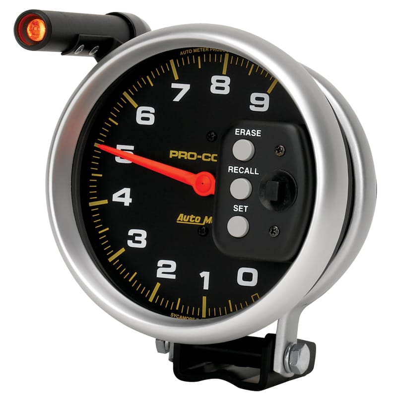 AutoMeter Gauge Tach 5in. 9K RPM Pedestal W/ Quick Lite & Peak Memory Pro-Comp thumbnail 2